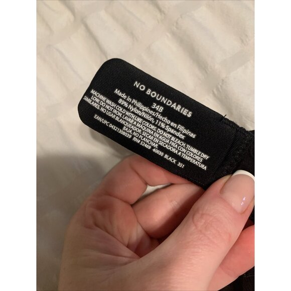 No Boundaries Solid Black Lace Padded Push Up Bra 34B - Picture 4 of 4